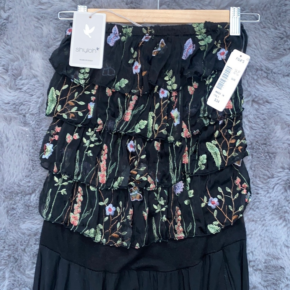 Floral Black Ruffle Top with Jogger Jumpsuit